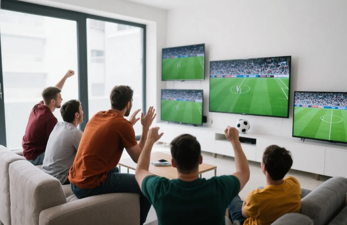 在线观看世界杯比赛的多设备场景示意图